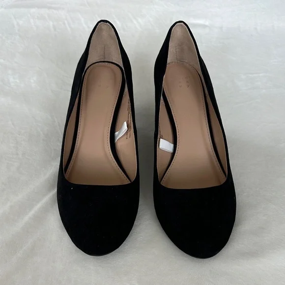 A New Day Black Suede Wedge Heels Size 9.5 – Classic Closed Toe - Picture 2 of 5